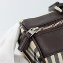 BURBERRY Nova Check Hand Bag Canvas Beige Silver Auth 185137A-10