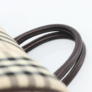 BURBERRY Nova Check Hand Bag Canvas Beige Silver Auth 185137A-8