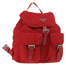 PRADA Backpack Nylon Red Silver Auth 185141V-1