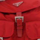 PRADA Backpack Nylon Red Silver Auth 185141V-22
