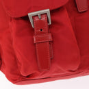 PRADA Backpack Nylon Red Silver Auth 185141V-23