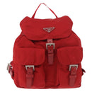 PRADA Backpack Nylon Red Silver Auth 185141V-13