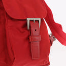 PRADA Backpack Nylon Red Silver Auth 185141V-24