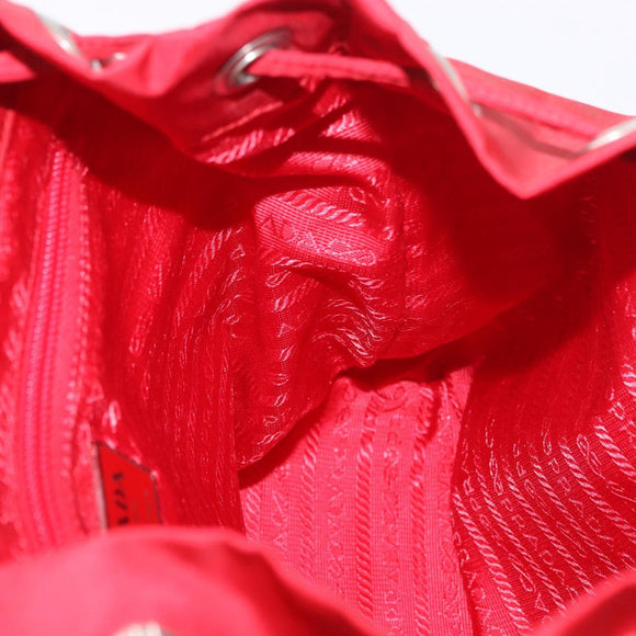 PRADA Backpack Nylon Red Silver Auth 185141V