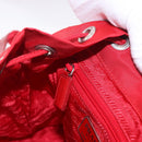 PRADA Backpack Nylon Red Silver Auth 185141V-29