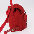 PRADA Backpack Nylon Red Silver Auth 185141V-4