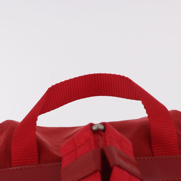 PRADA Backpack Nylon Red Silver Auth 185141V