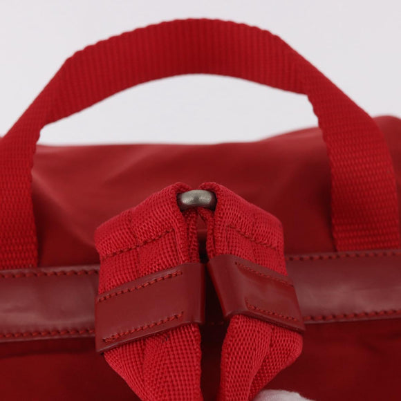 PRADA Backpack Nylon Red Silver Auth 185141V