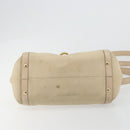 Salvatore Ferragamo Gancini Hand Bag Leather 2way Ivory Gold Auth 185142A-11