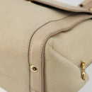 Salvatore Ferragamo Gancini Hand Bag Leather 2way Ivory Gold Auth 185142A-12