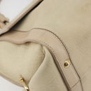 Salvatore Ferragamo Gancini Hand Bag Leather 2way Ivory Gold Auth 185142A-13