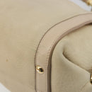 Salvatore Ferragamo Gancini Hand Bag Leather 2way Ivory Gold Auth 185142A-14