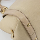 Salvatore Ferragamo Gancini Hand Bag Leather 2way Ivory Gold Auth 185142A-15