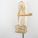 Salvatore Ferragamo Gancini Hand Bag Leather 2way Ivory Gold Auth 185142A-25