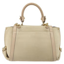 Salvatore Ferragamo Gancini Hand Bag Leather 2way Ivory Gold Auth 185142A-3