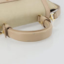 Salvatore Ferragamo Gancini Hand Bag Leather 2way Ivory Gold Auth 185142A-7