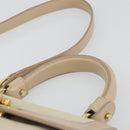 Salvatore Ferragamo Gancini Hand Bag Leather 2way Ivory Gold Auth 185142A-8