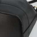VALENTINO Purse Shoulder Bag Leather Black Gold Auth 185143-8