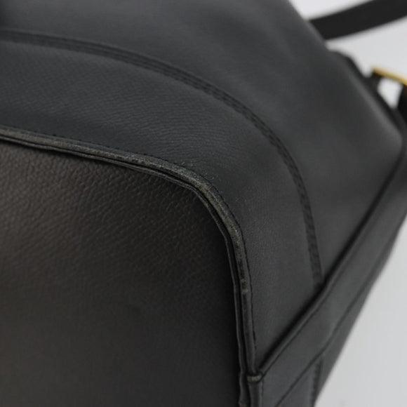 VALENTINO Purse Shoulder Bag Leather Black Gold Auth 185143
