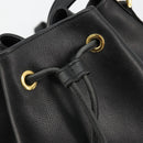 VALENTINO Purse Shoulder Bag Leather Black Gold Auth 185143-9