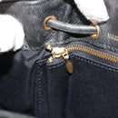 VALENTINO Purse Shoulder Bag Leather Black Gold Auth 185143-21