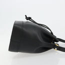 VALENTINO Purse Shoulder Bag Leather Black Gold Auth 185143-3