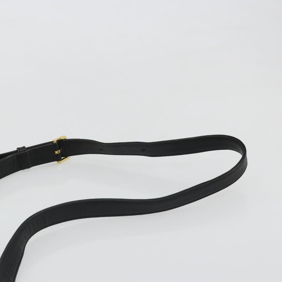 VALENTINO Purse Shoulder Bag Leather Black Gold Auth 185143