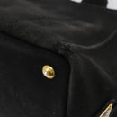 PRADA Canapa PM Handtasche Canvas Schwarz Gold Auth 185144-15