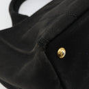 PRADA Canapa PM Handtasche Canvas Schwarz Gold Auth 185144-16