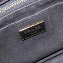PRADA Canapa PM Handtasche Canvas Schwarz Gold Auth 185144-10