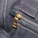 PRADA Canapa PM Handtasche Canvas Schwarz Gold Auth 185144-19