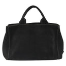 PRADA Canapa PM Handtasche Canvas Schwarz Gold Auth 185144-2