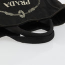 PRADA Canapa PM Handtasche Canvas Schwarz Gold Auth 185144-7