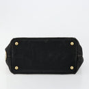 PRADA Canapa PM Handtasche Canvas Schwarz Gold Auth 185144-5