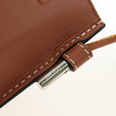 LOEWE Anagram Gate Pocket Shoulder Bag Leather Brown Auth 185145V-9