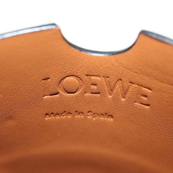 LOEWE Anagram Gate Pocket Shoulder Bag Leather Brown Auth 185145V
