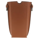 LOEWE Anagram Gate Pocket Shoulder Bag Leather Brown Auth 185145V-13