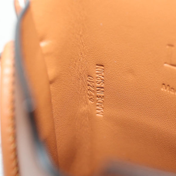 LOEWE Anagram Gate Pocket Shoulder Bag Leather Brown Auth 185145V