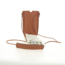 LOEWE Anagram Gate Pocket Shoulder Bag Leather Brown Auth 185145V-12