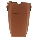 LOEWE Anagram Gate Pocket Shoulder Bag Leather Brown Auth 185145V-2