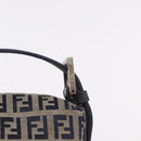 FENDI Zucchino Canvas Mamma Baguette Shoulder Bag Navy Silver Auth 185146SAV-18
