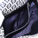 FENDI Zucchino Canvas Mamma Baguette Shoulder Bag Navy Silver Auth 185146SAV-26