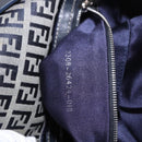FENDI Zucchino Canvas Mamma Baguette Shoulder Bag Navy Silver Auth 185146SAV-11