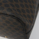 CELINE Macadam Canvas Shoulder Bag PVC Leather Black Gold Auth 185149A-10