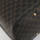 CELINE Macadam Canvas Shoulder Bag PVC Leather Black Gold Auth 185149A-11