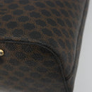 CELINE Macadam Canvas Shoulder Bag PVC Leather Black Gold Auth 185149A-12