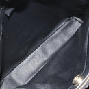 CELINE Macadam Canvas Shoulder Bag PVC Leather Black Gold Auth 185149A-16