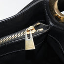 CELINE Macadam Canvas Shoulder Bag PVC Leather Black Gold Auth 185149A-19