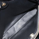 CELINE Macadam Canvas Shoulder Bag PVC Leather Black Gold Auth 185149A-21