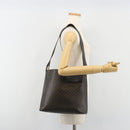 CELINE Macadam Canvas Shoulder Bag PVC Leather Black Gold Auth 185149A-23